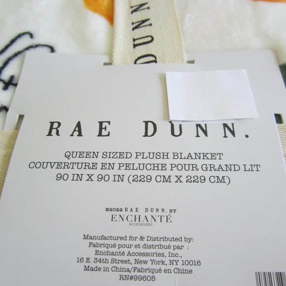 Rae Dunn Squeeze the Day Orange Queen Size Plush Blanket Throw - Picture 2 of 5